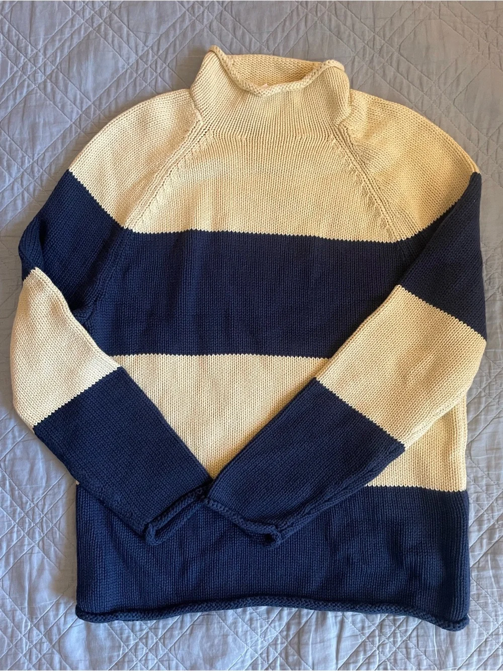 J. CREW 1988 Rollneck™ sweater in cotton in Rugby Stripe Size XS $118 CQ895